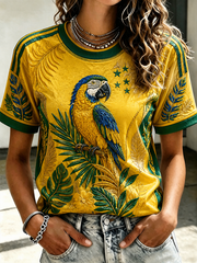 Women's RASIL Printed round neck short sleeve T-shirt