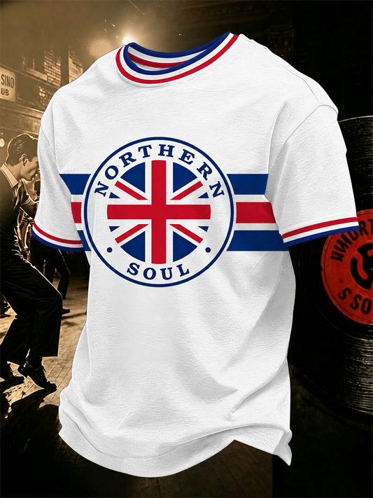 Men's Retro Northern Soul Print Casual Tee