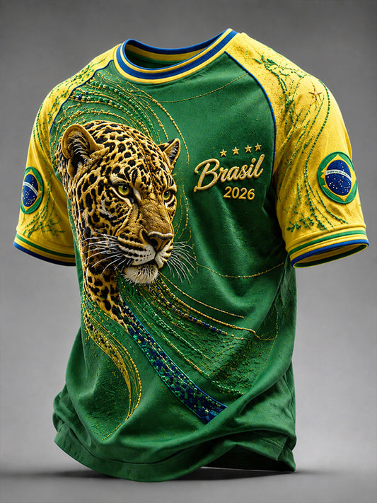 Men's 2026 Brazil Football Style T-shirt