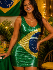 Women's Brasil Toucan Print Casual Tank Top Dress