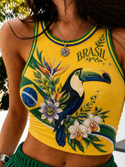 Women's Brasil Toucan Print Casual Vest