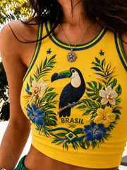 Women's Brasil Print Casual Vest