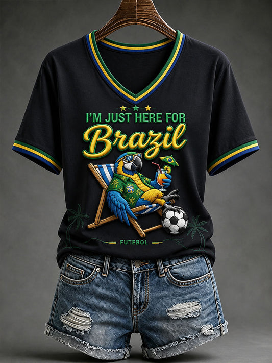 Women's I'm Just Here For Brazil Short-sleeved T-shirt