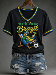Women's I'm Just Here For Brazil Short-sleeved T-shirt