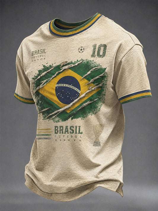 Men's Off To Watch Brazil Football Short Sleeves T-shirt