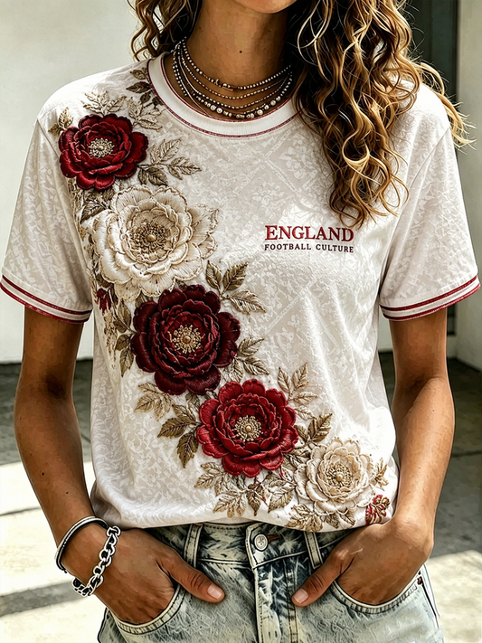 Women's UK Football Lover England Printed short-sleeved T-shirt