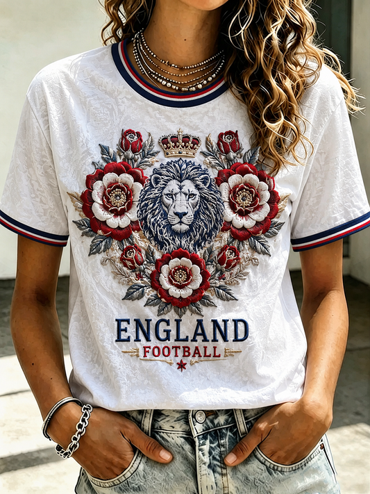 Women's UK Football Lover England Printed short-sleeved T-shirt