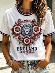 Women's UK Football Lover England Printed short-sleeved T-shirt