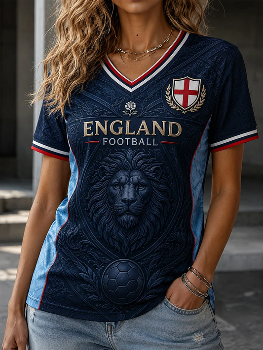 Women's UK Football Lover England Printed short-sleeved T-shirt