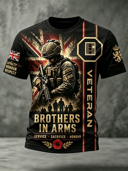 Men's British Veteran Print short sleeves t-shirt