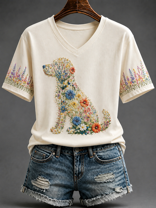 Women's Dog Short-sleeved T-shirt