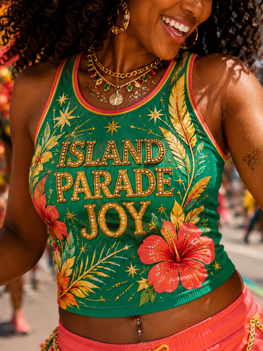 Women's Caribbean Carnival Print Casual Tank Top