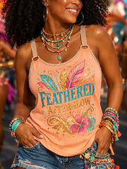Women's Caribbean Carnival Print Casual Sleeveless Top