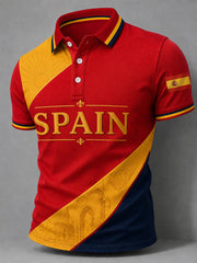 Men's España Print Casual Polo
