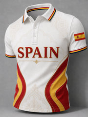 Men's España Print Casual Polo