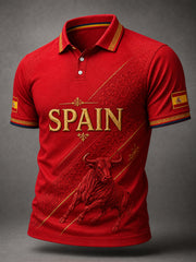 Men's Spain Print Casual Polo