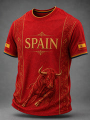 Men's Spain Print Casual Tee