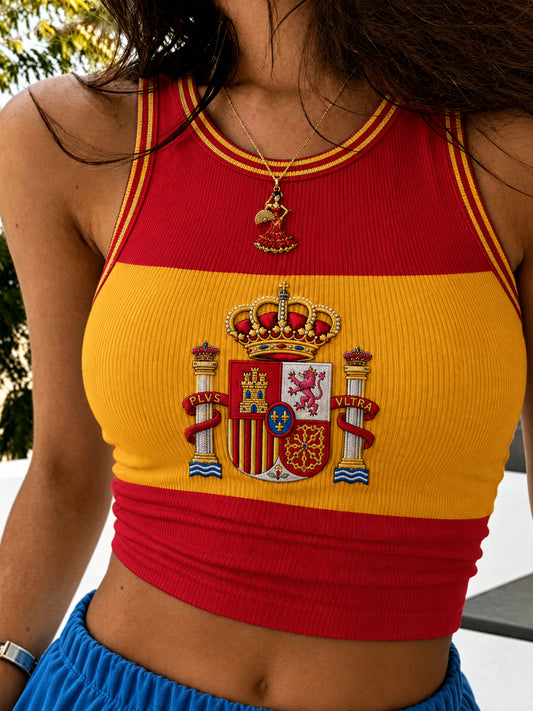 Women's Spain Lover Art Printed Casual Vest