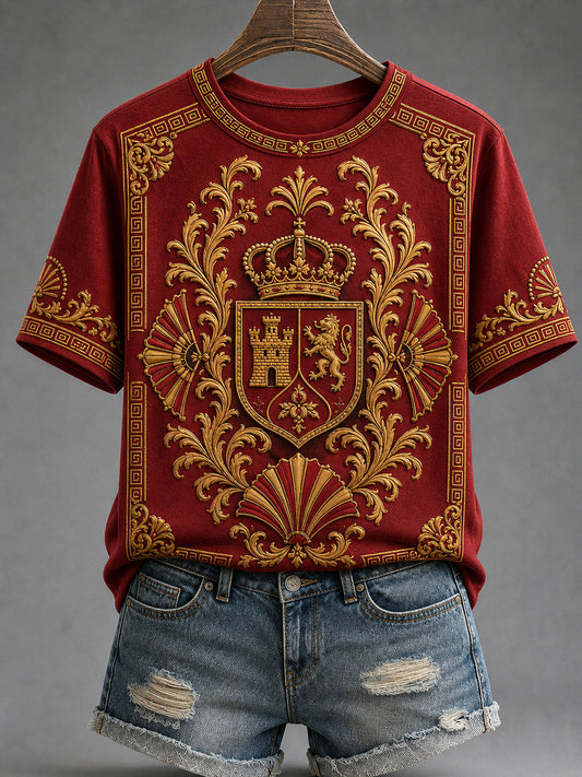 Women's Spain Lover Art Printed Casual T-shirt