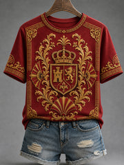 Women's Spain Lover Art Printed Casual T-shirt