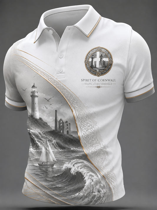 Men's Cornish Celtic-style Print Casual Top