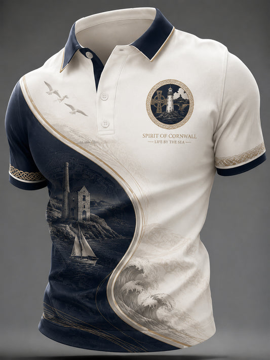 Men's Cornish Celtic-style Print Casual Top