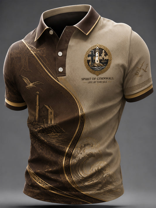 Men's Cornish Celtic-style Print Casual Top
