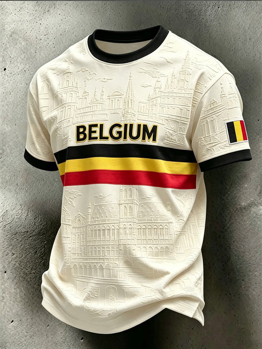 Men's Belgian Style Commemorative Casual T-shirt