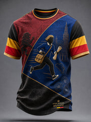 Men's Belguim National Day Art Printed T-shirt