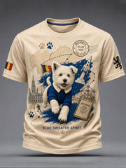 Men's Belguim National Day Art Printed T-shirt