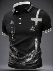 Men's Cornish Celtic-style Print Casual Top