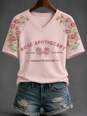 Women's Rose Of Tralee V-neck Off-shoulder Short-sleeved T-shirt