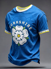 Men's Yorkshire Day White Roses Art Printed T-shirt
