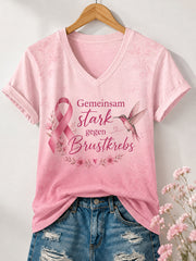 Women's Breast Cancer Awareness Print T-shirt