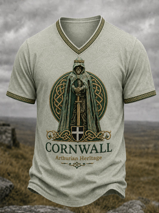 Men's Vintage Cornwall Arthur Legend Print T-Shirt