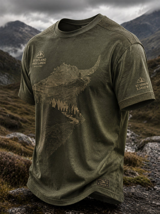 Men's Scottish Highland Cattle Printed T-shirt