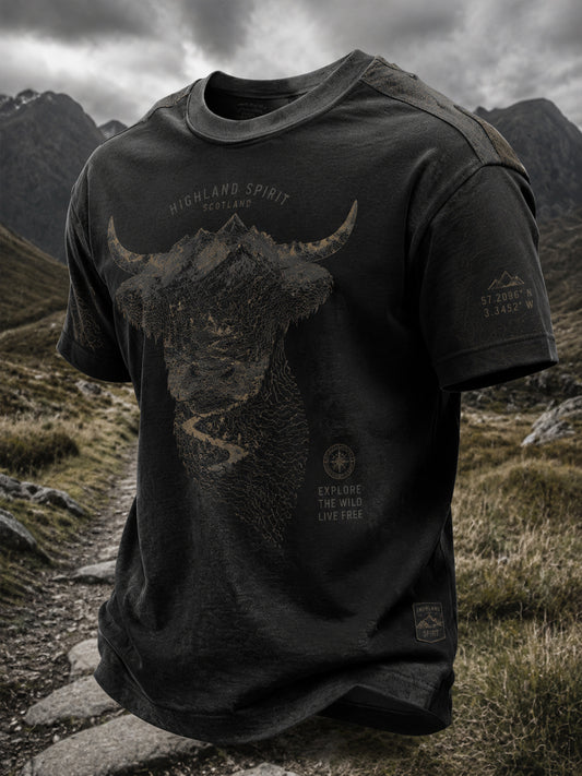 Men's Scottish Highland Cattle Printed T-shirt
