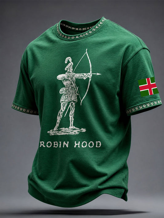 Men's Nottinghamshire Day Robin Hood Art Printed T-shirt