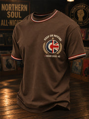 Men's Retro Northern Soul Print Casual Tee
