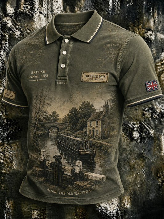 Men's Lockside Days British Canal Life Printed Shirt