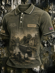 Men's Lockside Days British Canal Life Printed Shirt