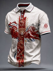 Men's England Roses&Lions Proud Art Printed Casual Tops