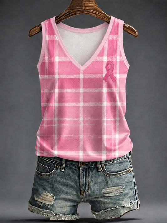 Women's Breast Cancer Pink V-neck vests