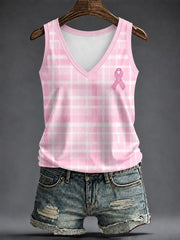 Women's Breast Cancer Pink V-neck vests