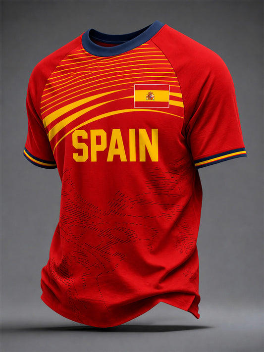 Men's Spain Print Casual Tee