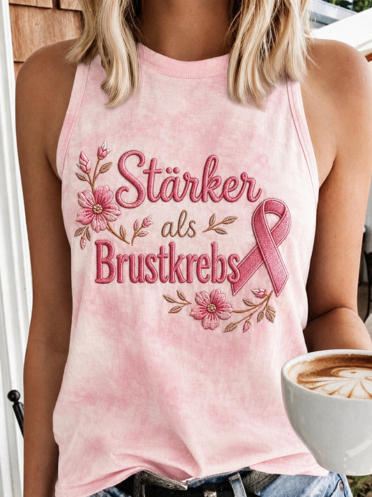 Women's Breast Cancer Awareness Print  Vest Top