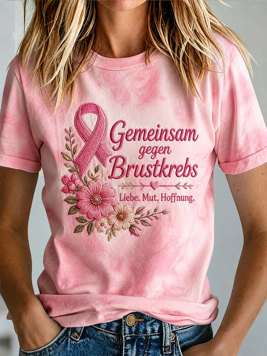 Women's Breast Cancer Awareness Print T-Shirt