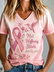 Women's Breast Cancer Awareness Print T-shirt
