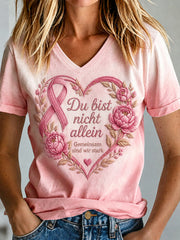 Women's Breast Cancer Awareness Print T-shirt