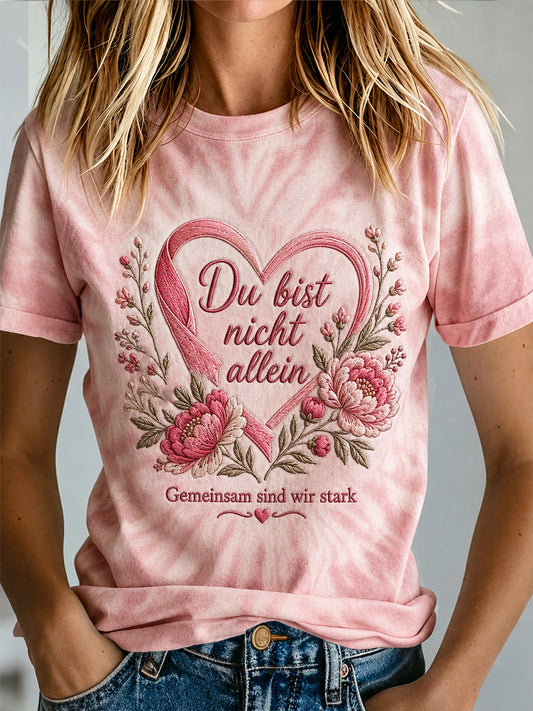Women's Breast Cancer Awareness Print T-Shirt